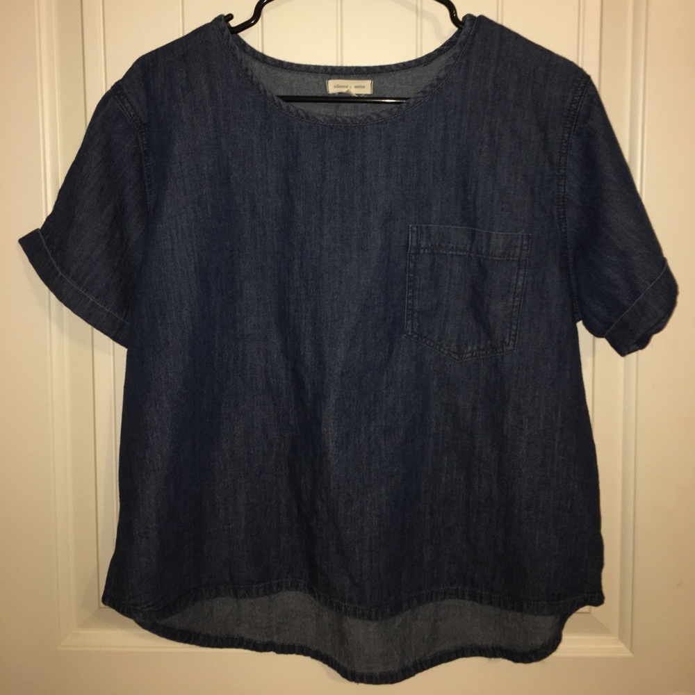 Denim pocket top
